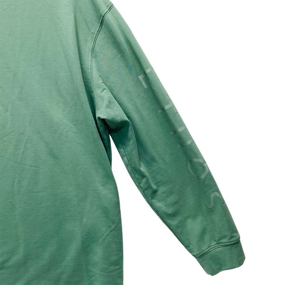 ETHOS Long Sleeve Pullover Shirt Sage Green Super Soft Logo Down Sleeve Casual - Picture 4 of 11